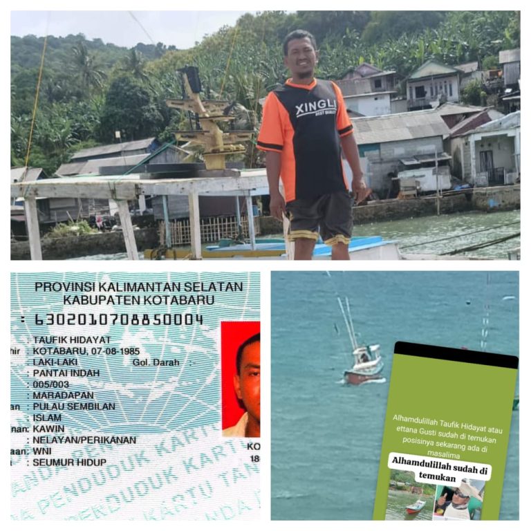 Dua Hari Bertahan di Laut, Nelayan Kotabaru Ditemukan Selamat