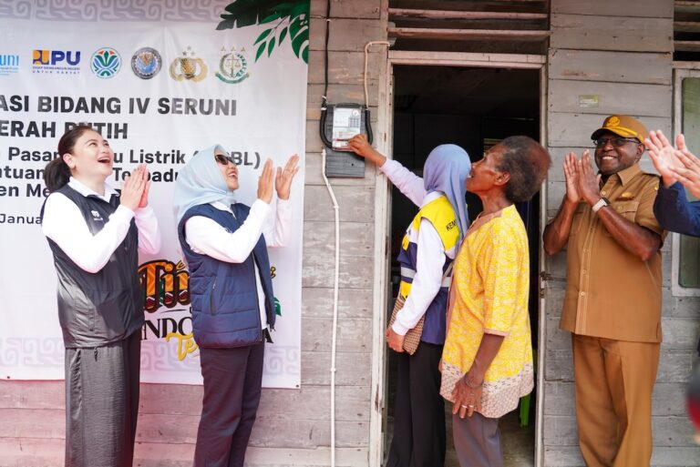 Seruni Kabinet Merah Putih Pasang Listrik Baru untuk Ratusan Warga Merauke