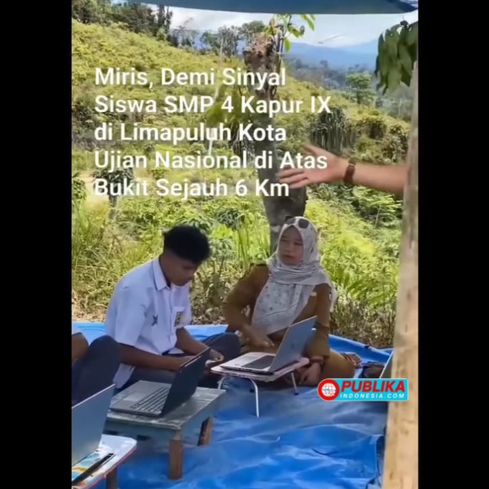 Perjuangan Tak Biasa, Demi Ujian Online Siswa SMP Ini Harus Naik Bukit 6 Km Cari Sinyal