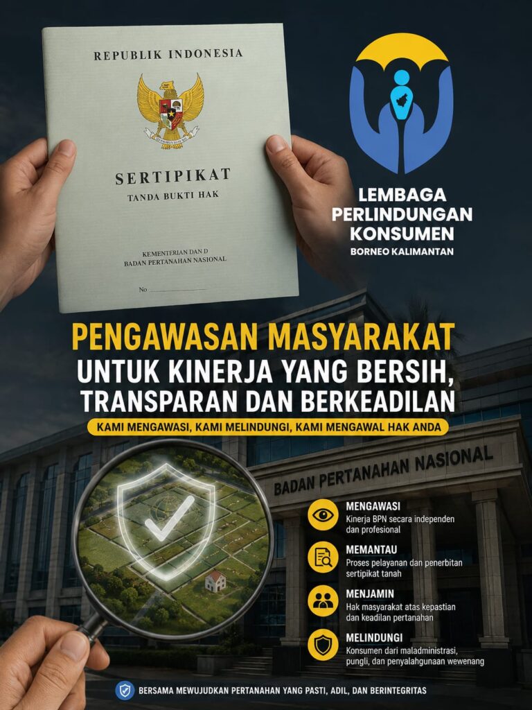 Tanggapan LPKSM Borneo Kalimantan perwakilan Kaltim Terhadap Kebijakan Layanan 10 Hari Sertifikat BPN