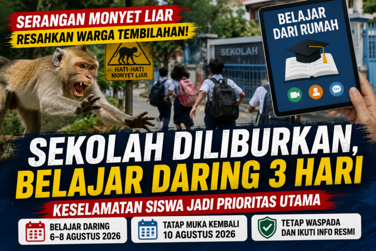 Sekolah di Tembilahan Ditutup Sementara Gegara Serangan Monyet Liar
