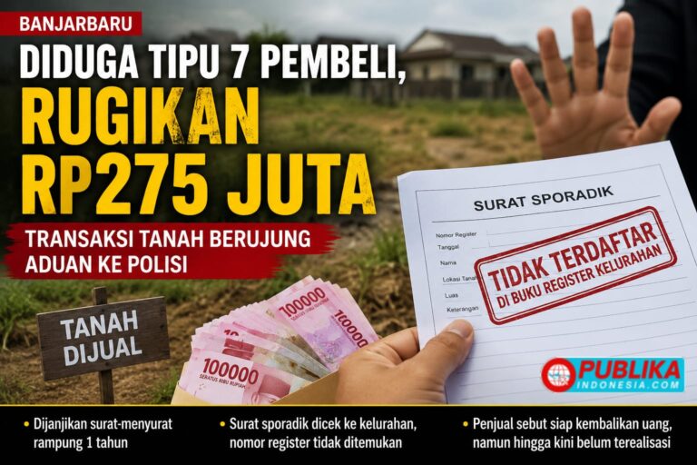 Diduga Rugikan Tujuh Pembeli Rp275 Juta, Transaksi Tanah di Banjarbaru Berujung Aduan ke Polisi