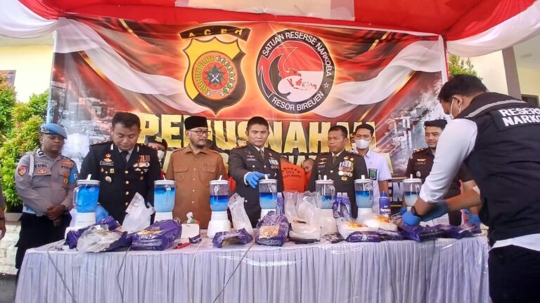 Dari Gudang Barang Bukti ke Kobaran Api, Begini Akhir 19 Kg Ganja dan 10 Kg Sabu di Bireuen