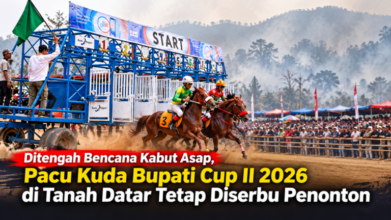 Ditengah Bencana Kabut Asap, Pacu Kuda Bupati Cup II 2026 di Tanah Datar Tetap Diserbu Penonton